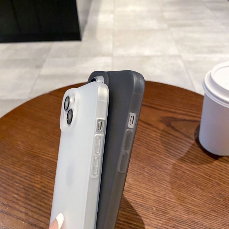 Translucent Color Frosted Case For iPhone 17 16 15 14 Cases Mobile Accessories Solid Color Anti-fall Phone Case