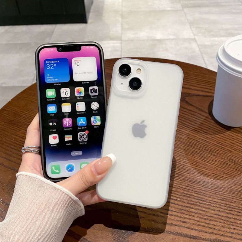 Translucent Color Frosted Case For iPhone 17 16 15 14 Cases Mobile Accessories Solid Color Anti-fall Phone Case