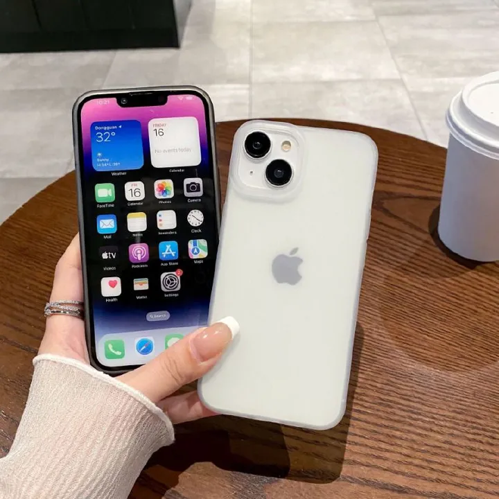 Translucent Color Frosted Case For iPhone 17 16 15 14 Cases Mobile Accessories Solid Color Anti-fall Phone Case
