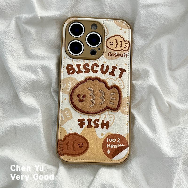 Cute Fish Phone Case For iPhone16 16pro 15 11 12 Anti-drop DermatoglyphCase Cover For iPhone X XS Max XR