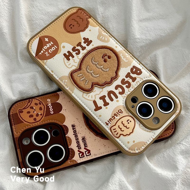 Cute Fish Phone Case For iPhone16 16pro 15 11 12 Anti-drop DermatoglyphCase Cover For iPhone X XS Max XR