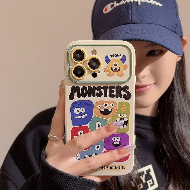 Cartoon Alien Monster Case For iPhone 16 15 For Huawei P60 P50 Cases Mobile Accessories Phone Case