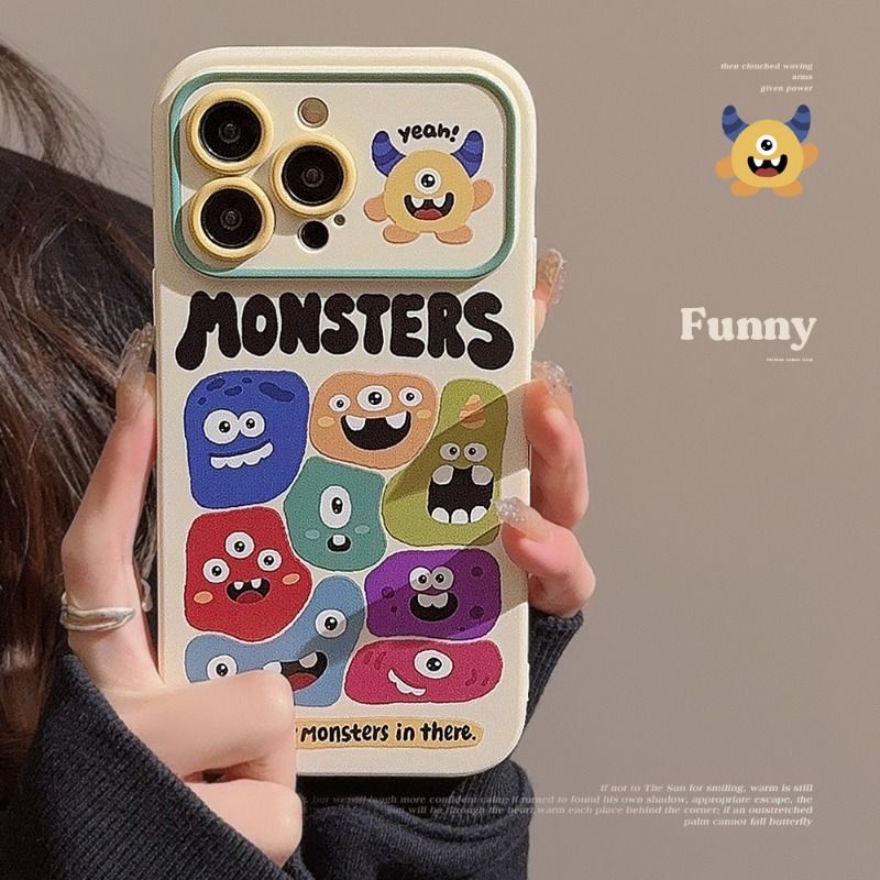 Cartoon Alien Monster Case For iPhone 16 15 For Huawei P60 P50 Cases Mobile Accessories Phone Case