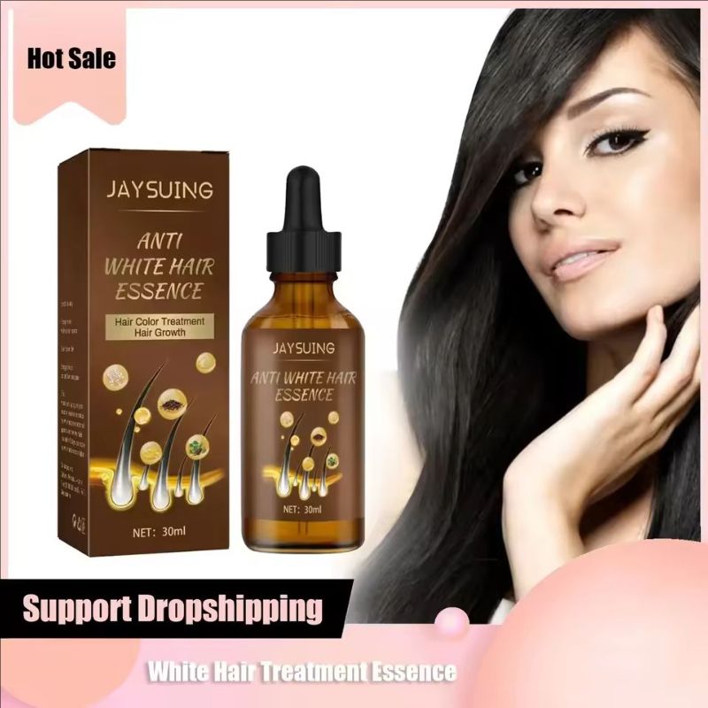 White Hair Treatment Serum Nourishing Scalp Restore Darken Natural Color Repairing Damage Gray Hairs Black Hair Care Essence