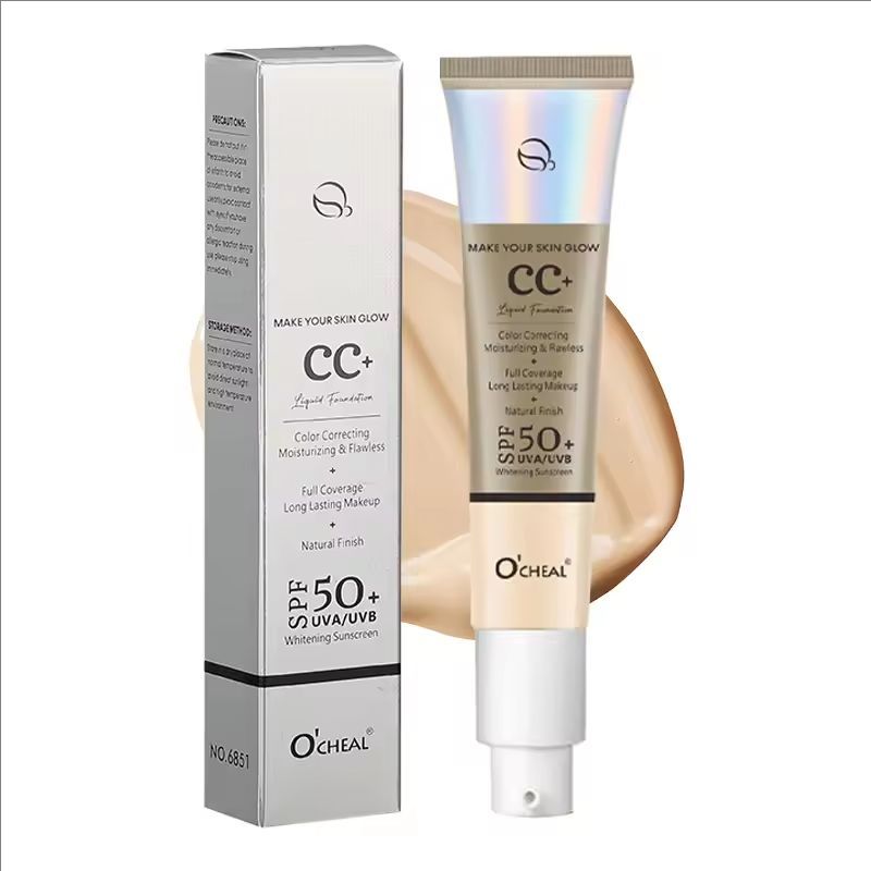 30g CC Cream Foundation Waterproff Concealer Moisturizing Sunscreen Liquid SPF 50+ Long Lasting Brightening Makeup Primer