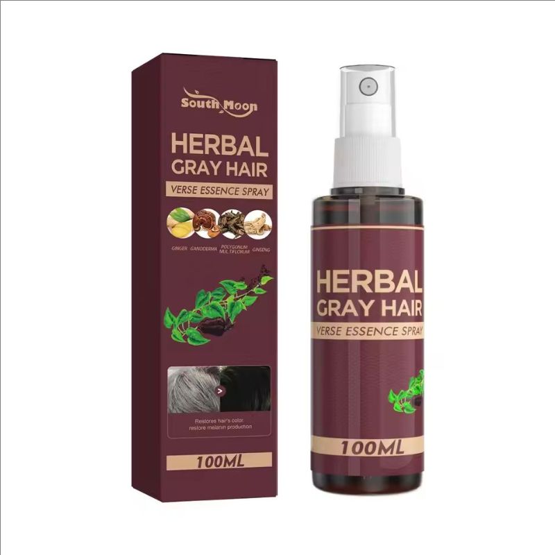 100ml Hair Darkening Herbal Spray White To Black Natural Color Repair Anti Grey Reduce Hair Loss Herbal Haircare Serum