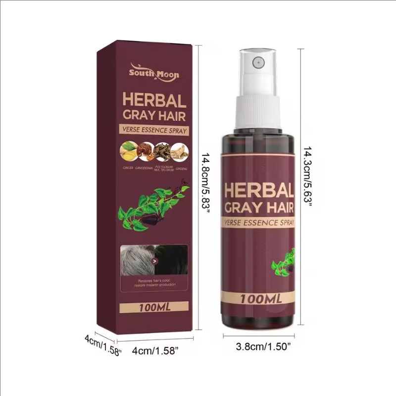 100ml Hair Darkening Herbal Spray White To Black Natural Color Repair Anti Grey Reduce Hair Loss Herbal Haircare Serum