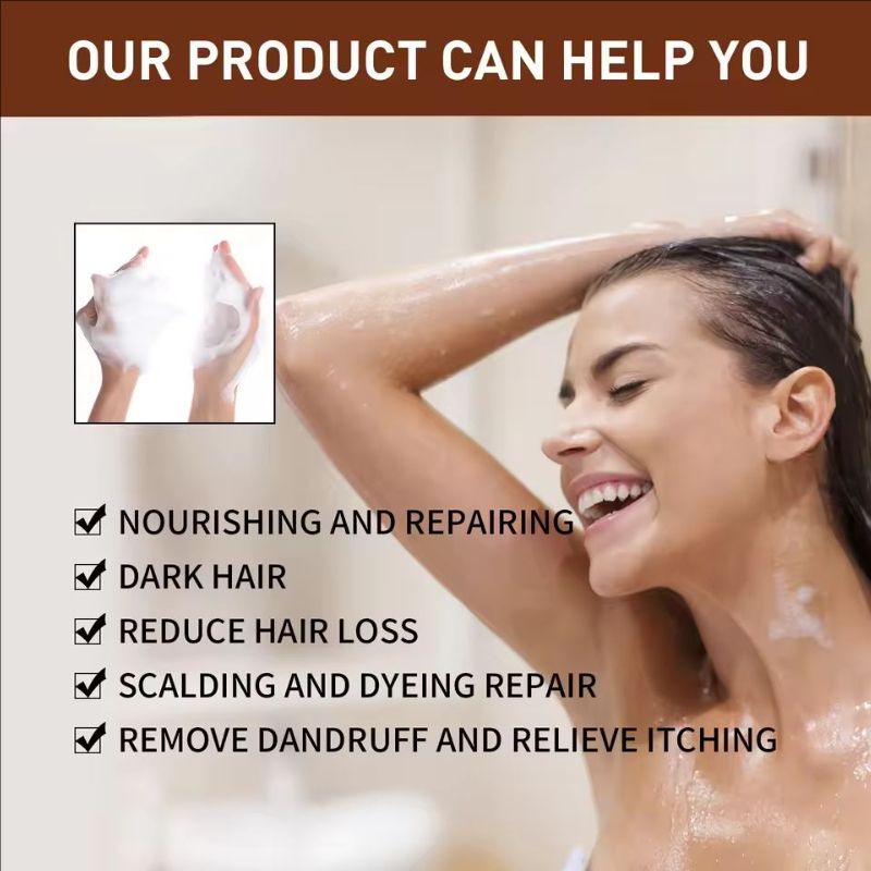 Hair Shampoo Gray White Hair Treatment Anti Loss Polygonum Essence Natural Color Repair Nourishing Hair Darkening Shampoo Soap