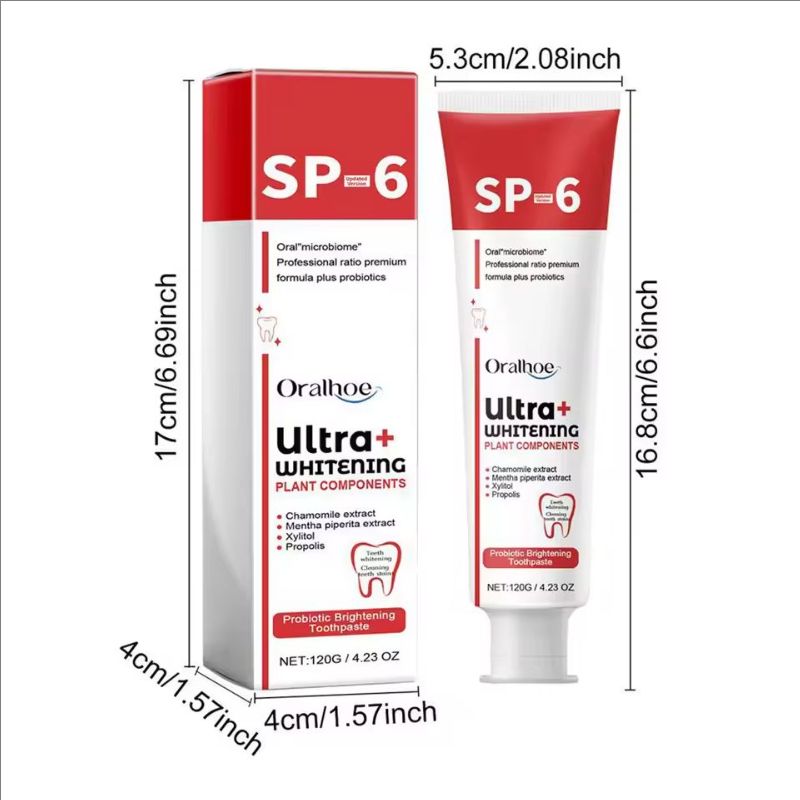 120g Sp 6 Ultra Whitening Teeth Toothpaste Probiotic Fresh Breath Brightening Stain Remove Dental Clean Care Toothpaste