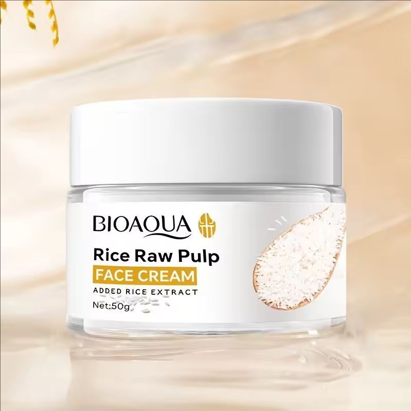 50g Rice Raw Pulp Pure Milk Face Cream Moisturizing Brightening Hydrating Rejuvenating Skin Care Products Easy To Absorb