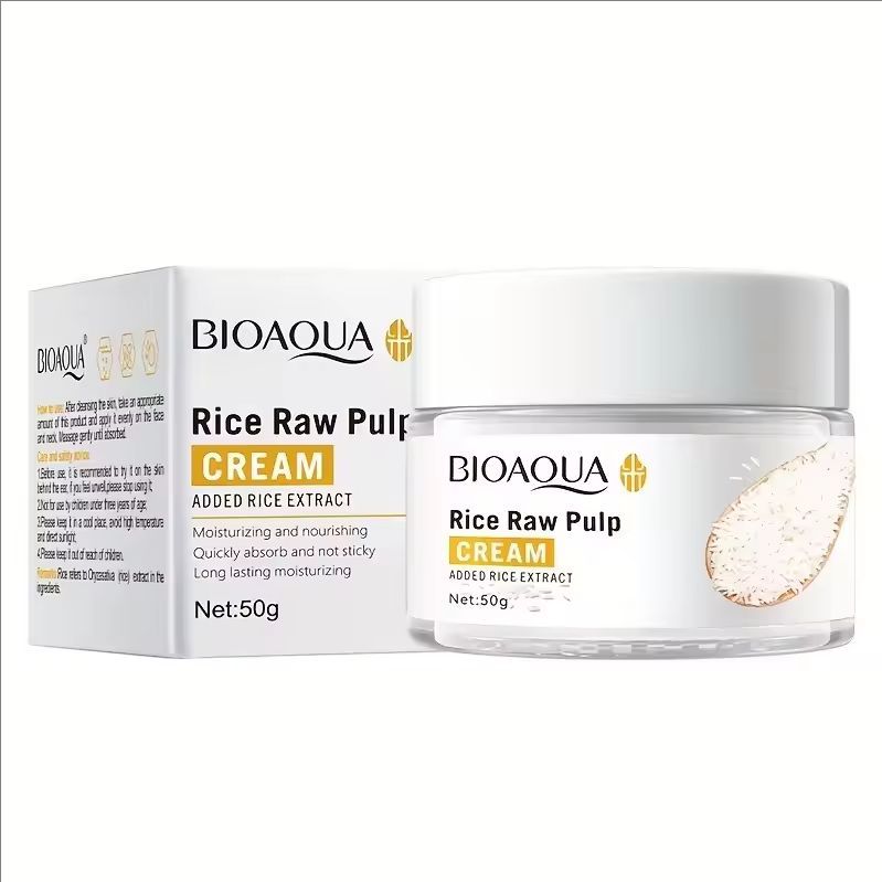 50g Rice Raw Pulp Pure Milk Face Cream Moisturizing Brightening Hydrating Rejuvenating Skin Care Products Easy To Absorb