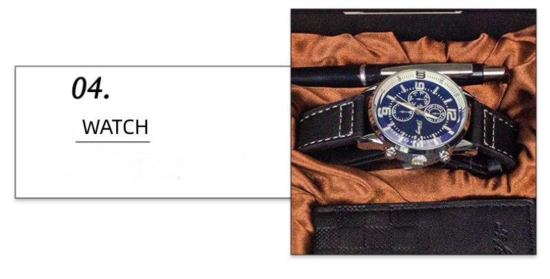 5Pcs/set  Luxury Men Watch Wallet Belt Pen Cuff  Business Gift Box Set