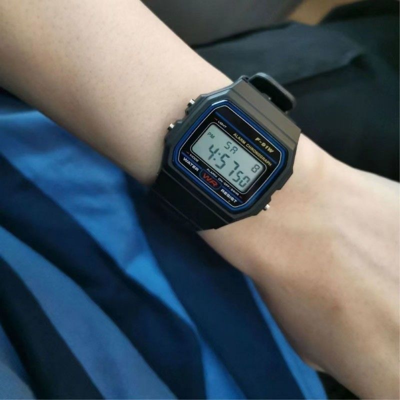 F-91w Sports Electronic Watch Multi Functional Night Light Alarm Clock Square Electronic Watch