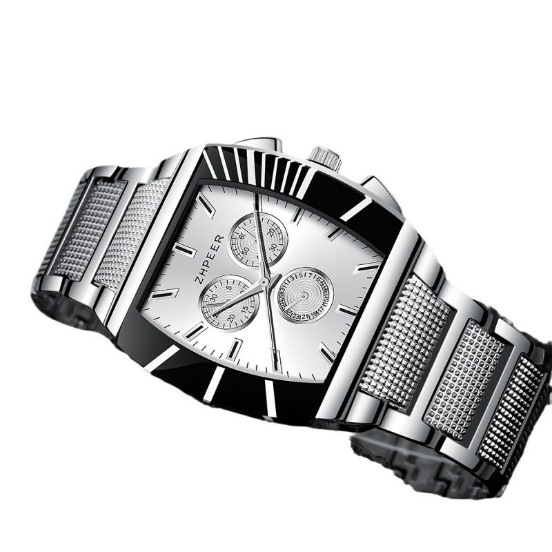 3PCS Steel Strap Men Watches Bracelet Set Quartz Business Men's Watch Male Wrist Watch