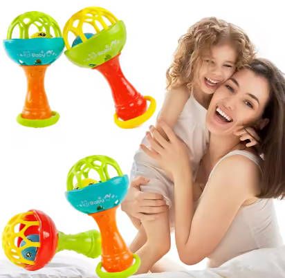 2pc Rattles baby toy Develop Baby Intelligence Grasping  Hand Bell Rattle girl boy baby Toys Fast delivery within 1-5 days