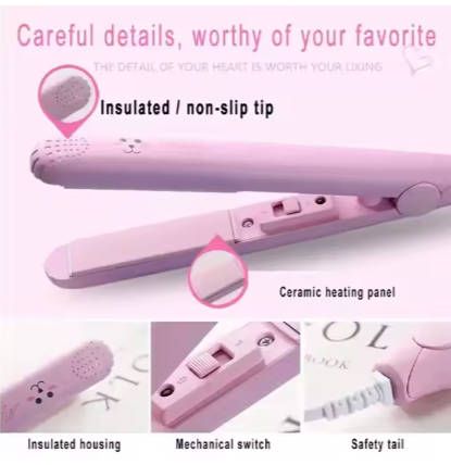 Women hair straightener curling iron straight Irons curling 2 in 1 splint perm portable electric curling iron straightener constant temperature daily straight hair fast delivery within 1-5 days