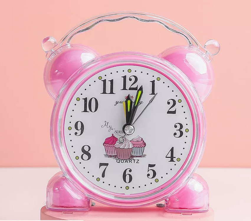 Student alarm clock Children cartoon clock Bedside simple network red small alarm clock desk clock Alarm Clocks Local fast delivery