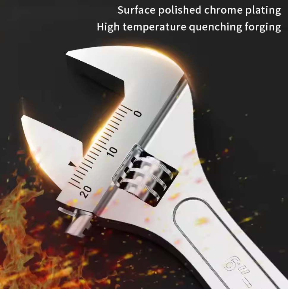 Adjustable Wrench Large Openin long Handle Universal Spanner Carbon Steel Mechanical Workshop Hand Repair Tools Local fast delivery