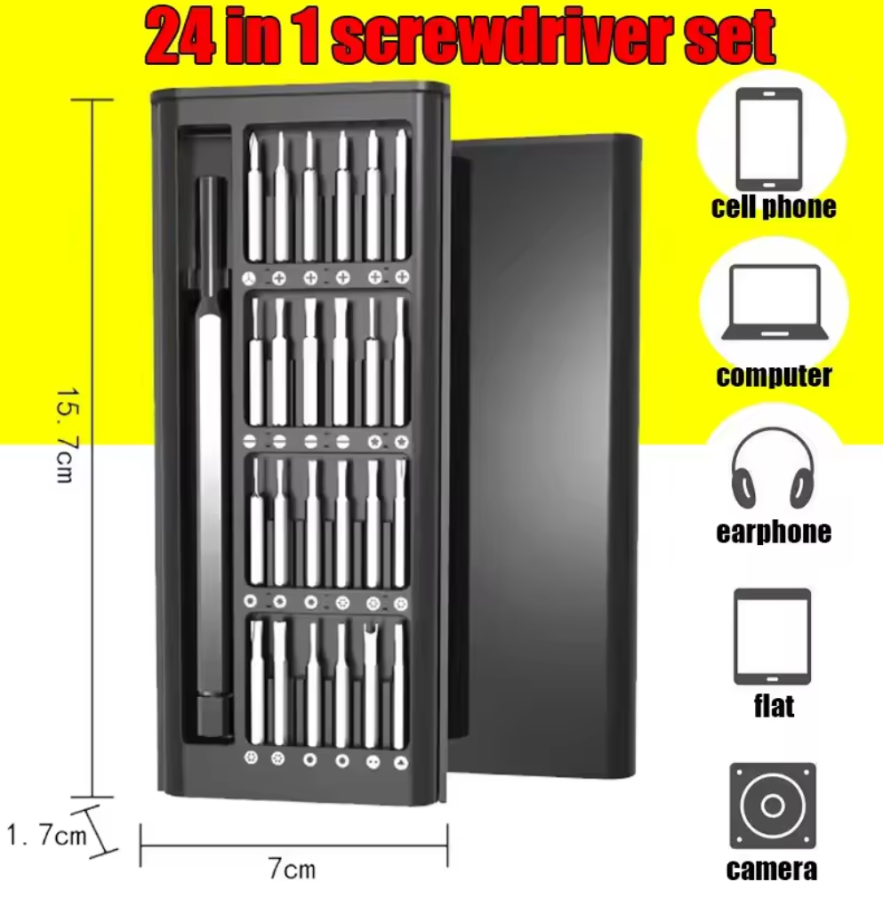 25 in 1 Precision Screwdriver Set - Phillips Torx Hex Head for Mobile Phone Watch Computer Glasses Maintenance Local fast delivery