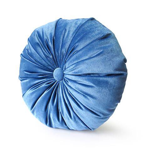 Superfoam Round Throw Pillow Velvet Home Decoration Pleated Round Pillow Cushion for Couch Chair Bed Car