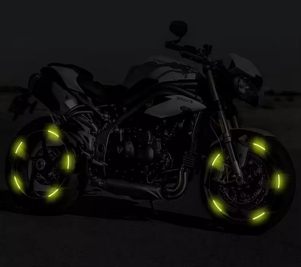 20pcs Car Wheel Hub Reflective Sticker Tire Rim Reflective Strips Luminous Sticker for Night Driving Car Bike Motorcycle Wheel Sticker Car-Styling Accessories