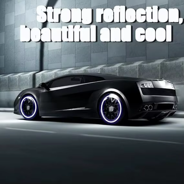 20pcs Car Wheel Hub Reflective Sticker Tire Rim Reflective Strips Luminous Sticker for Night Driving Car Bike Motorcycle Wheel Sticker Car-Styling Accessories