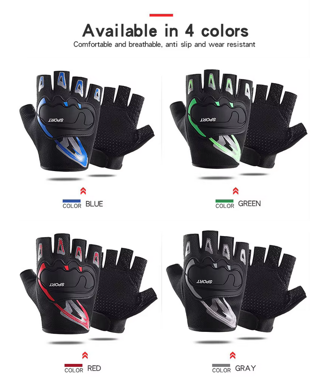 A pair Long Wrist Half-finger Gloves Men's And Women's Motorcycle Gloves Fitness Barbell Equipment Weightlifting Outdoor Sports Cycling Gloves