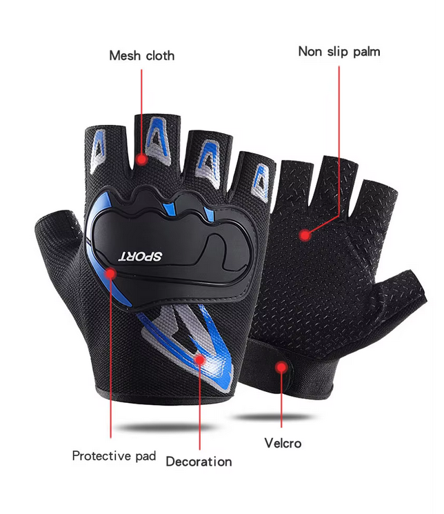 A pair Long Wrist Half-finger Gloves Men's And Women's Motorcycle Gloves Fitness Barbell Equipment Weightlifting Outdoor Sports Cycling Gloves
