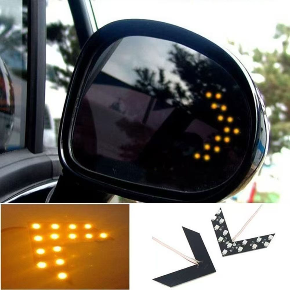 2Pcs Car Styling LED Turn Signal Light Rear View Mirror Arrow Panels Indicator Light Rearview Mirror Signal Bulb 12V