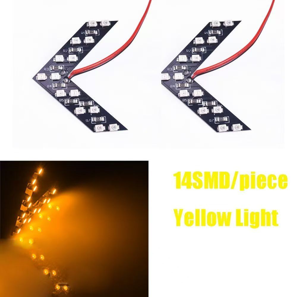 2Pcs Car Styling LED Turn Signal Light Rear View Mirror Arrow Panels Indicator Light Rearview Mirror Signal Bulb 12V