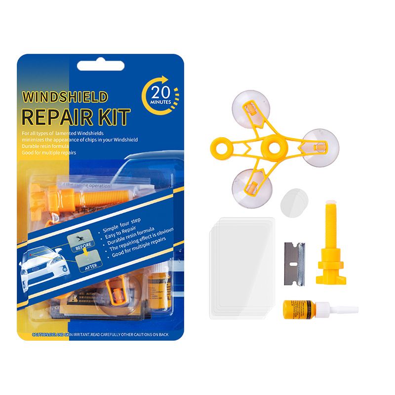 12 pieces of car glass repair tools, front windshield repair agent, glass crack damage repair, glass repair fluid