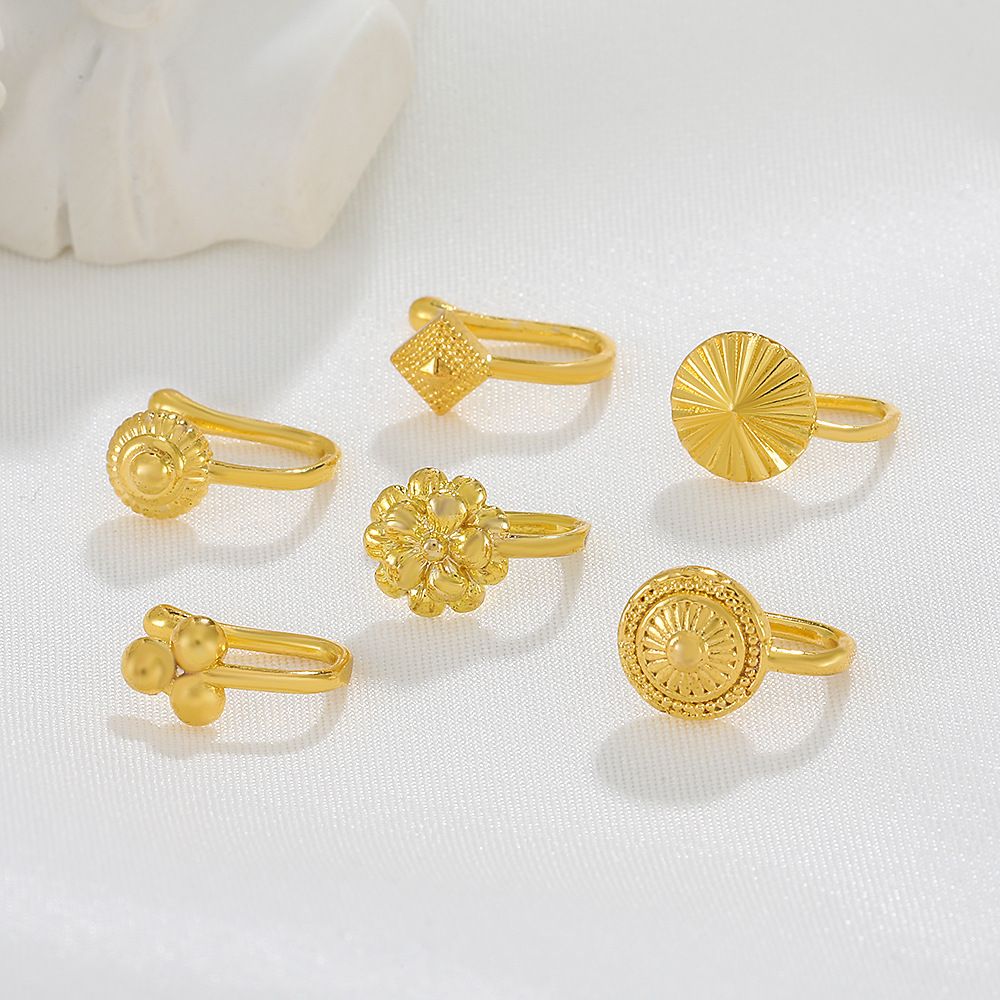 Fake Piercing Nose Ring Non-Pierced U-Shaped Nose Clip Flower Clip On Nose Ear Cuff Earring For Women Girl Septum Body Jewelry