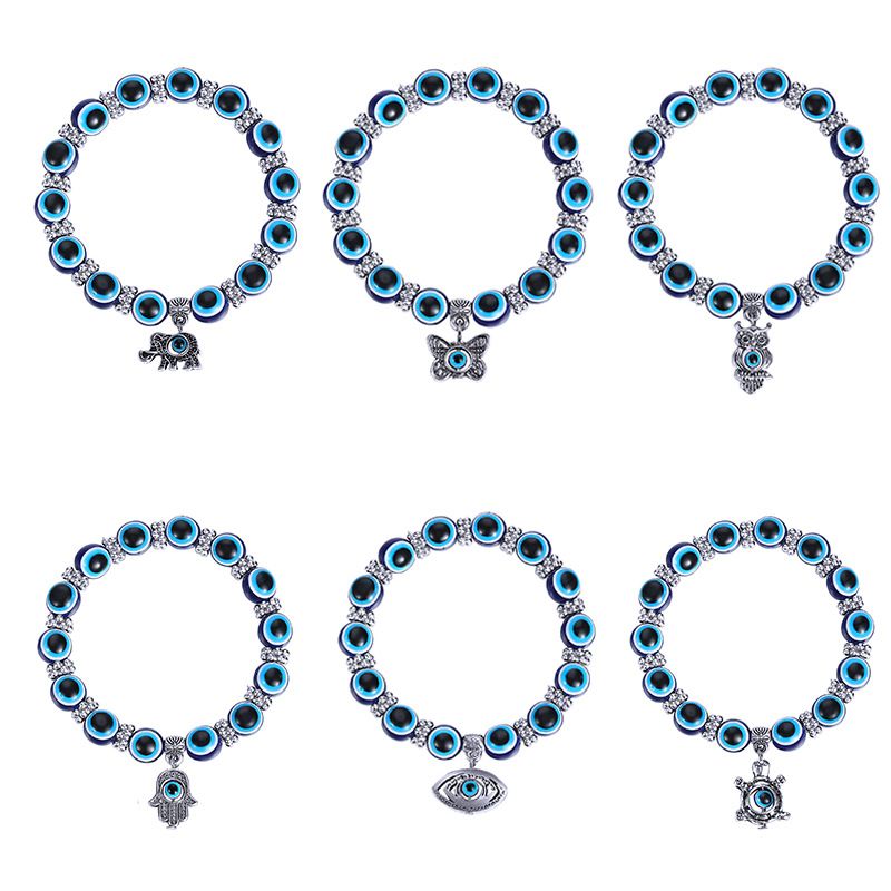 Lucky Eye Fatima Hamsa Hand Bracelet Blue Evil Eye Charms Bracelets & Bangles Beads Turkish Pulseras For Women Men Jewelry