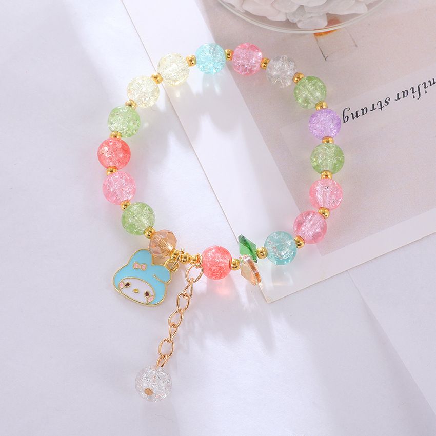 Kawaii Bracelets Kuromi Cinnamoroll Crystal Beads Bracelet Set Cute Cartoon Elastic Beaded Pearl Bracelets Jewelry for Women Friendship Christmas Stocking Stuffers for Girls