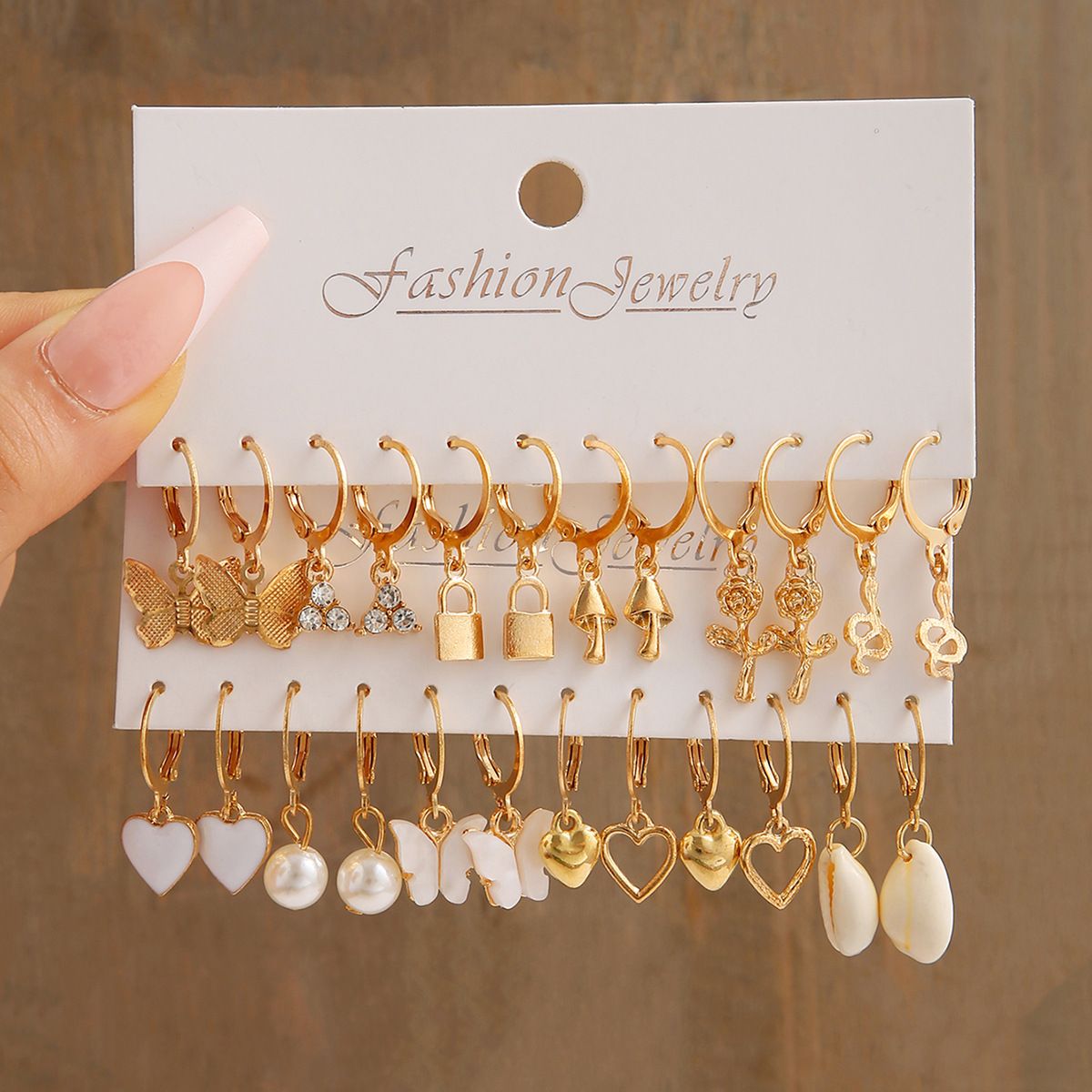 12 Pairs Gold Hoop Earrings Set for Women Multipack Fashion Dangle Heart Statement Pearl Earrings Jewelry for Birthday Party Gift Ear Rings Jewelry Set