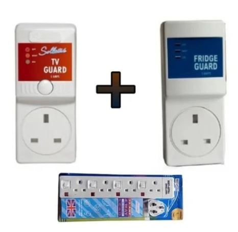 MK Electronics TV & Fridge Guard Surge Protector Combo + Free Bab Astra Extension