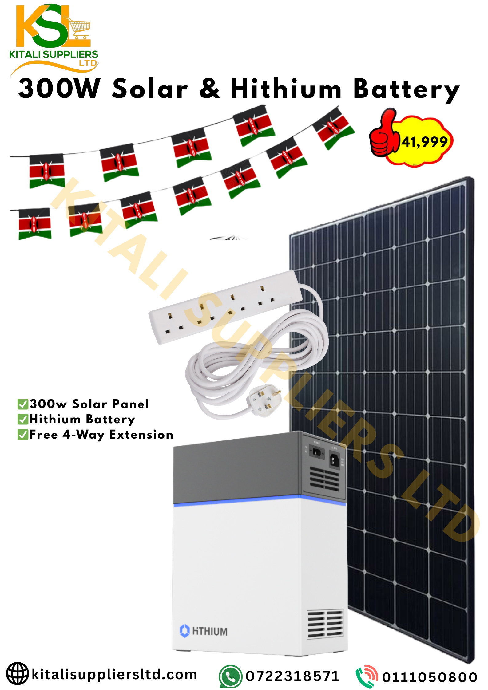 300W Solar Kit – Inbuilt Lithium Battery & Inverter (All-in-One Power Station)