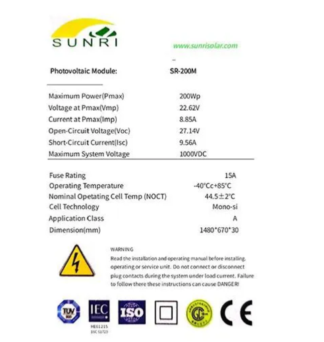 200W 24V Solarmax Monocrystalline Solar Panel