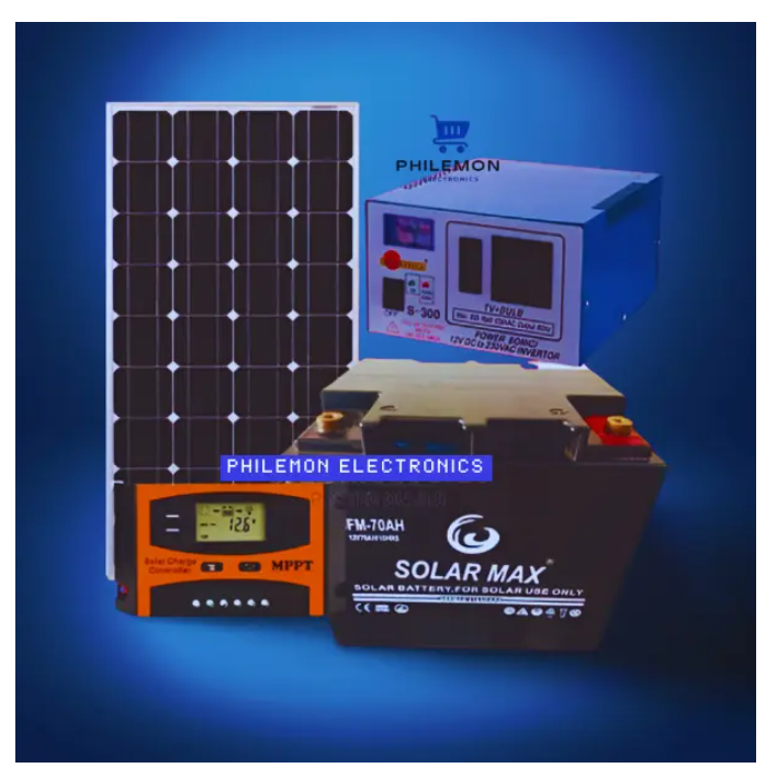 Solarmax Special All-Weather Solar Panel Full Kit – 100W Solar Panel + 80AH Battery + 10A Solar Charge Controller + FREE Bulbs