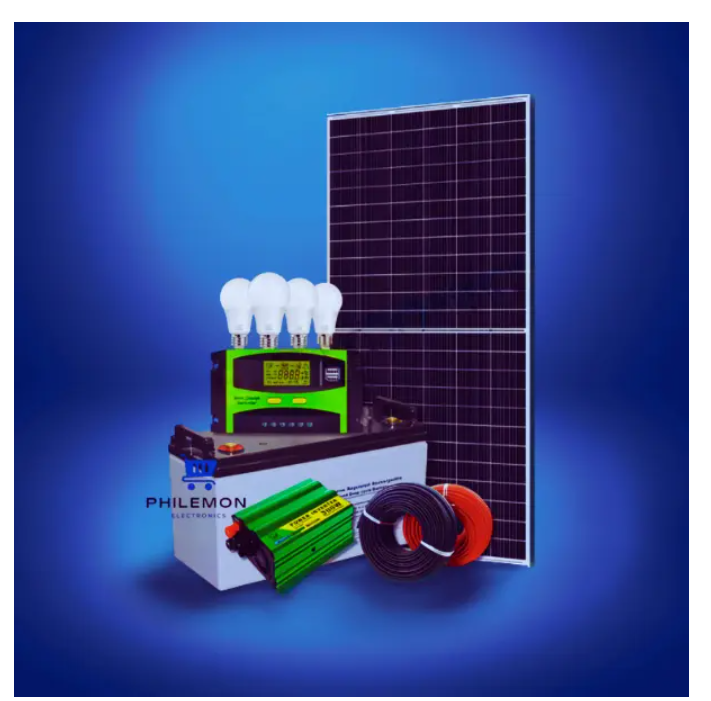 Solarmax Solar 150W Solar Panel Full Kit + 100AH Solar Battery + 10AH Solar Charge Controller + 300W DC To AC Inverter + 4 DC Bulbs +10m connecting wire cable: 25 Years Warranty