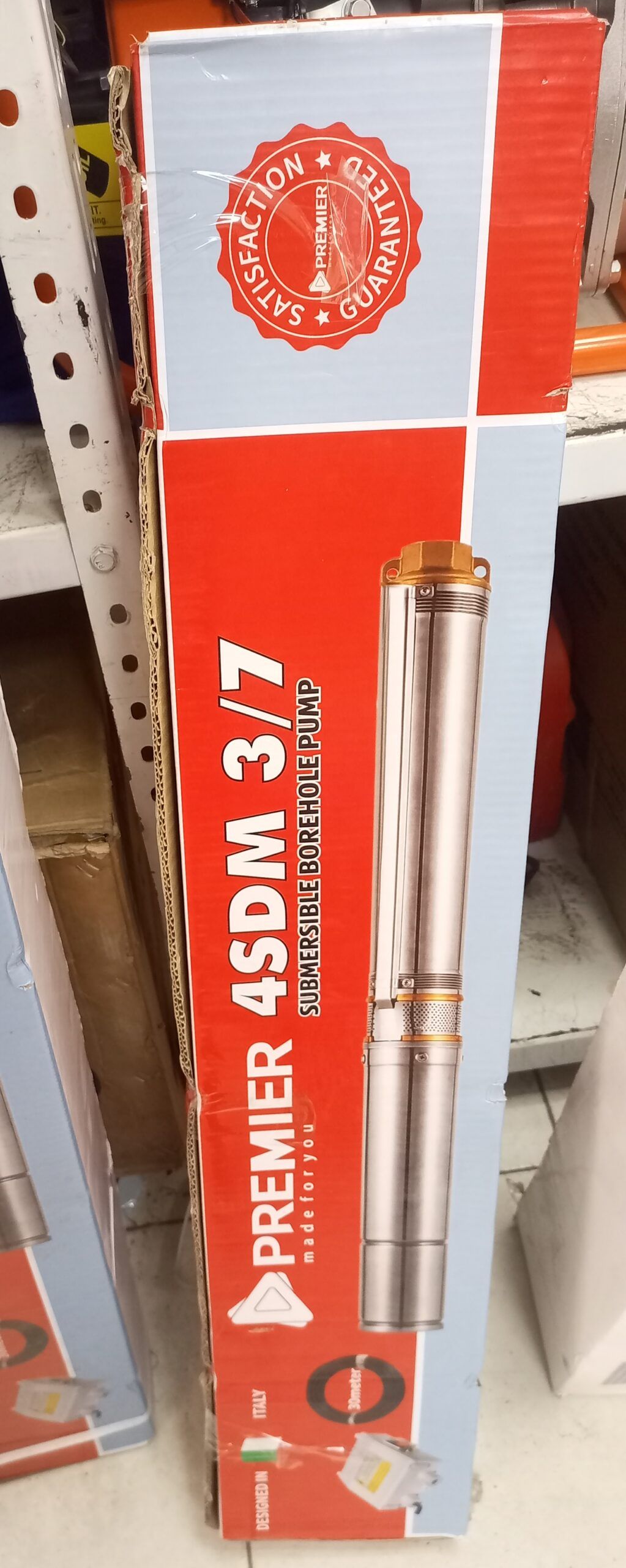 Premier 4SDM 3/14 Deep Well Submersible Pump – 1HP, 90M Head, 3m³/hr Flow, 1.25" Outlet