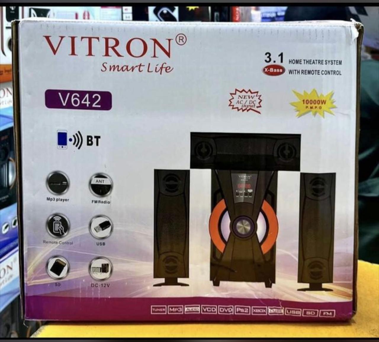 Vitron V642 3.1 Channel Bluetooth Speaker System – Powerful Home Multimedia Audio