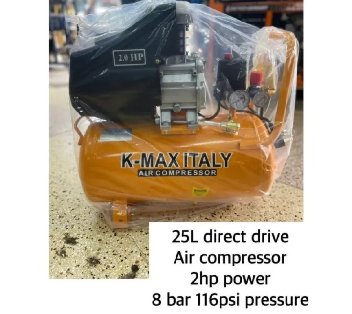 25L Direct Drive Air Compressor – 2HP, 8 Bar (116 PSI) Portable Compressor