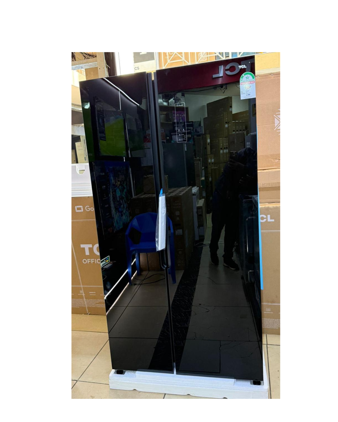 TCL Side‑by‑Side Fridge – 550 Litres Glass Door