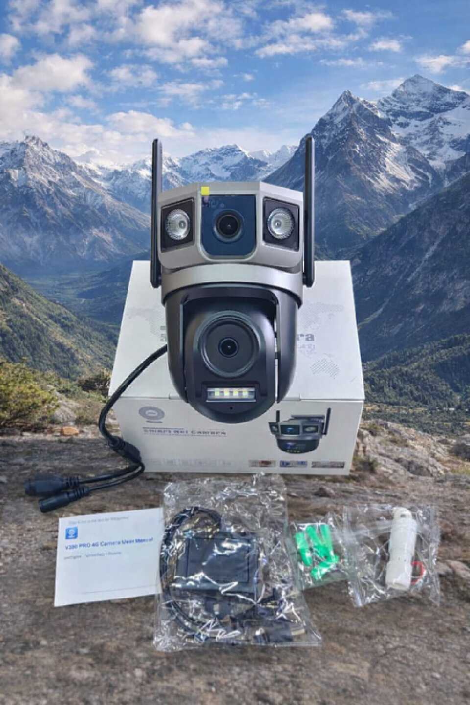 AC Powered Double Lens Security Camera – SIM Card & WiFi Enabled