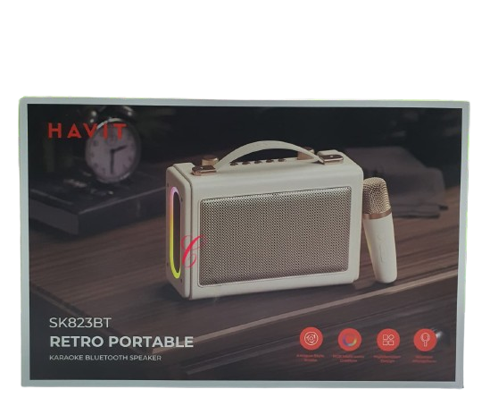 Havit SK823BT Retro Portable Karaoke Bluetooth Speaker with Wireless Microphone