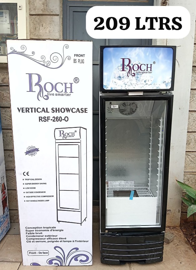 Roch RSF-260-O 209L Vertical Showcase Refrigerator – Glass Door Display Fridge