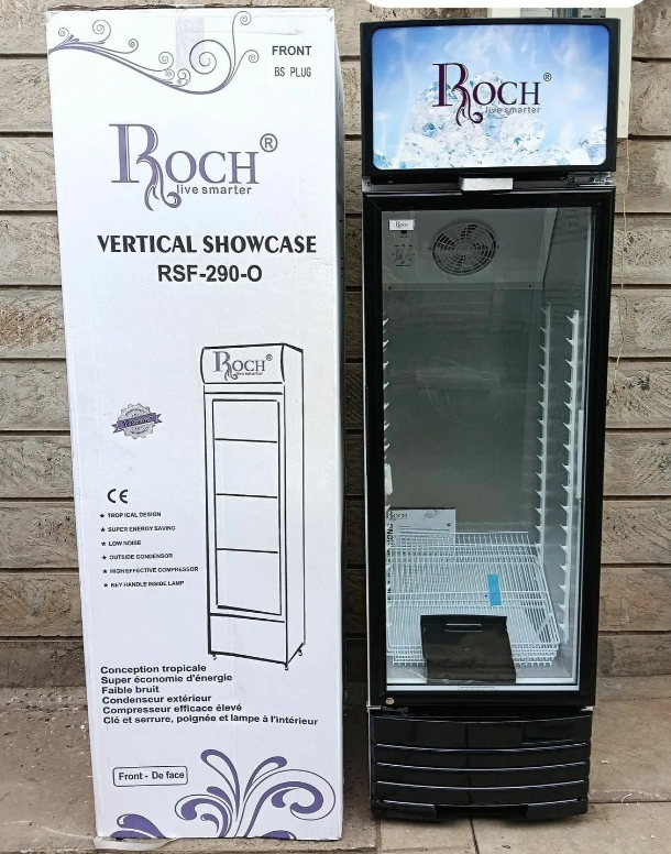 Roch 329L Vertical Showcase Refrigerator RSF-410-O – Glass Door Display Fridge