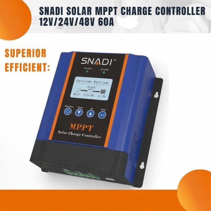 SNADI Solar MPPT Charge Controller 60A 12V/24V/36V/48V | High Efficiency Solar Regulator