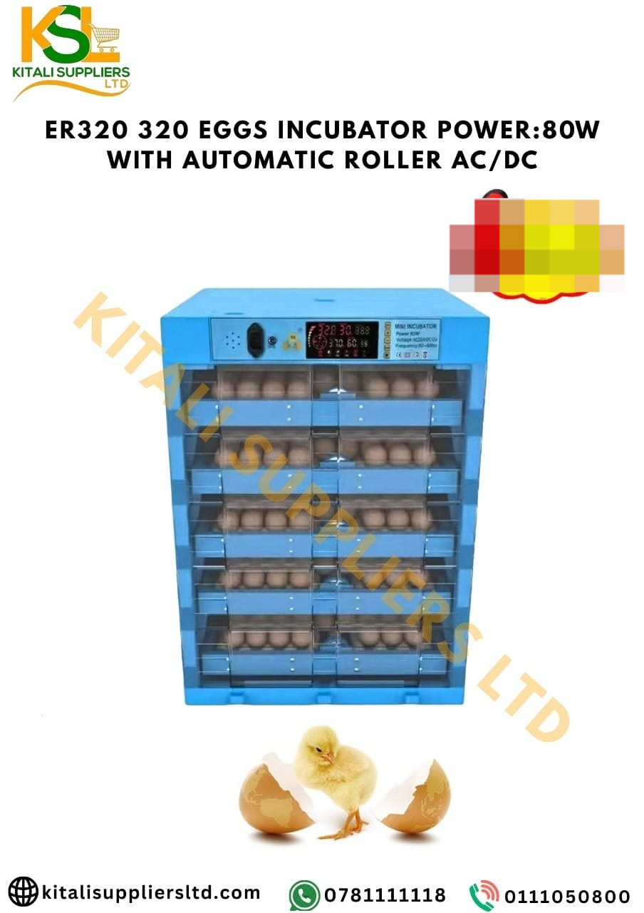 320 Eggs Incubator AC/DC Automatic Egg Incubator with Temperature Control